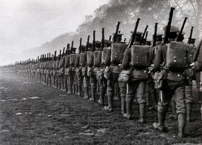 troops marching into france in ww1 public domain